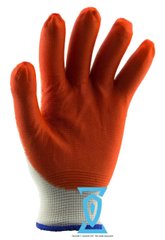 Перчатки рабочие стрейчевые покрытые гладким латексом (оранж/сыни) Оранжевый, 9