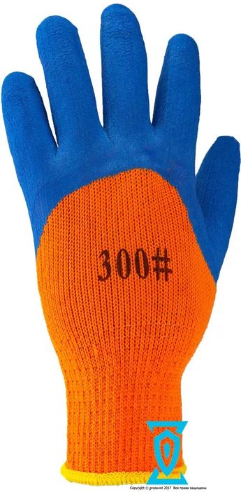 Перчатки рабочие теплые покрытые вспененным латексом #300, 10