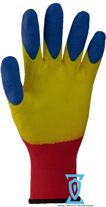 Перчатки рабочие стрейчевые покрытые силиконом с двойным обливом на пальцах №S1-4